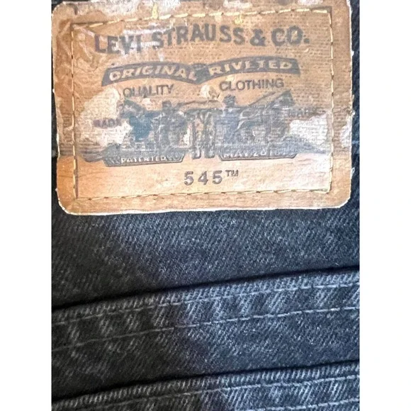Vintage 90s Levis 545 Jeans Mens 44x32 Black Orange Tab Loose Fit‎ Baggy Mexico - Picture 4 of 12
